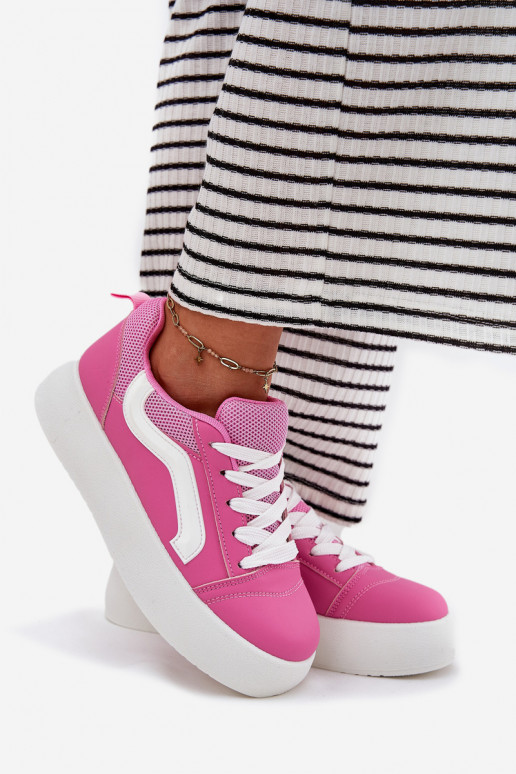 Scarpe modello sneakers Femminile con una piattaforma colore rosa Tellnira