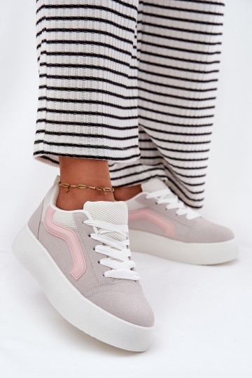 Scarpe modello sneakers Femminile con una piattaforma colore grigio Tellnira