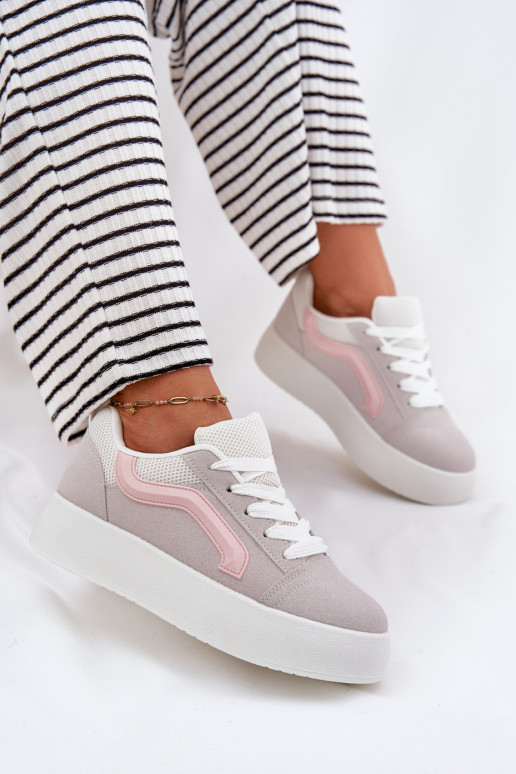 Scarpe modello sneakers Femminile con una piattaforma colore grigio Tellnira
