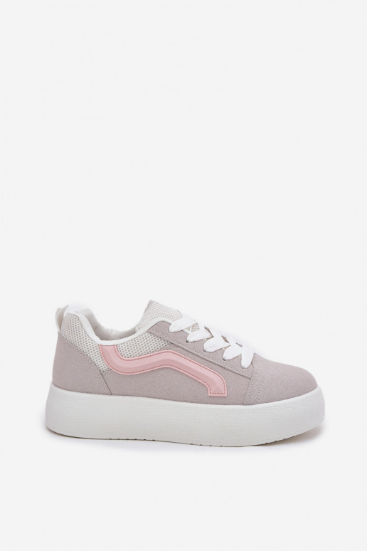 Scarpe modello sneakers Femminile con una piattaforma colore grigio Tellnira