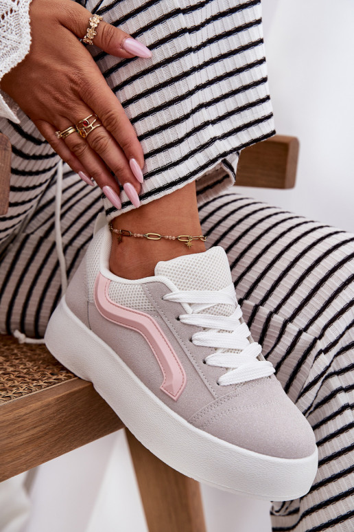 Scarpe modello sneakers Femminile con una piattaforma colore grigio Tellnira