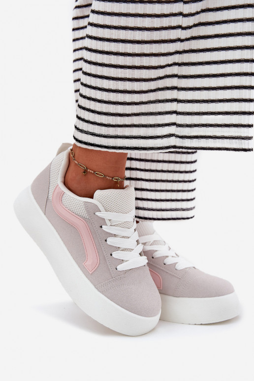 Scarpe modello sneakers Femminile con una piattaforma colore grigio Tellnira