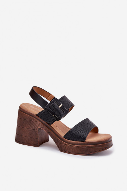 Sandali da donna Su tacchi enormi e piattaforma Vinceza 17387 colore nero Sandali da donna Su tacchi enormi e piattaforma Vinceza 17387 colore nero