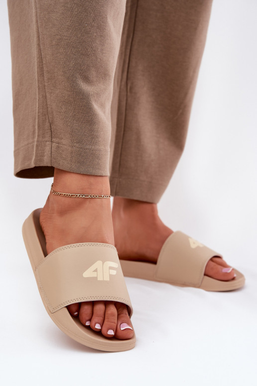 Pantofole da donna 4F 4FRMM00FSLIF010-83S beige Pantofole da donna 4F 4FRMM00FSLIF010-83S beige