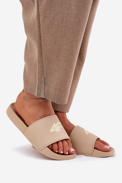 Pantofole da donna 4F 4FRMM00FSLIF010-83S beige Pantofole da donna 4F 4FRMM00FSLIF010-83S beige