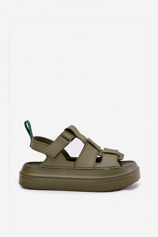 Sandali da donna con una piattaforma colore verde Nitavelia