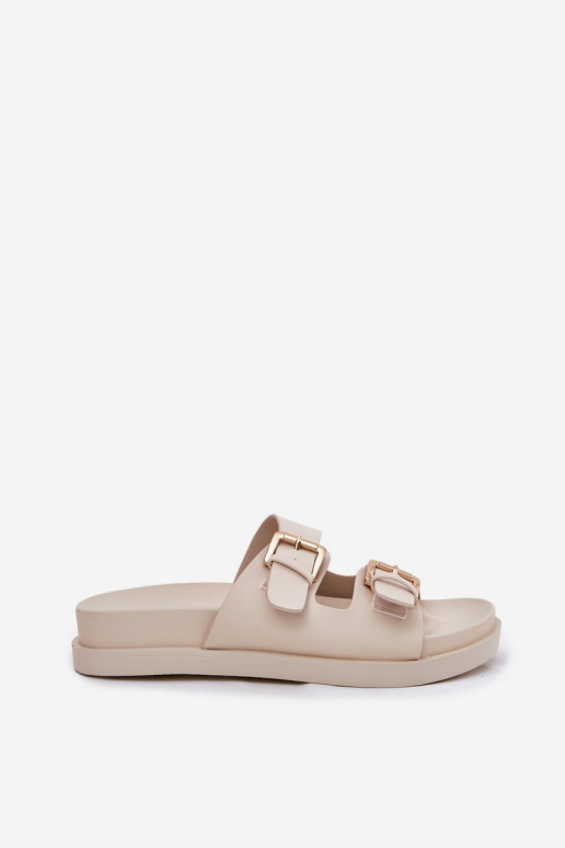 Pantofole da donna Ze colore doratomi con fibbiemi beige Sonarea Pantofole da donna Ze colore doratomi con fibbiemi beige Sonarea