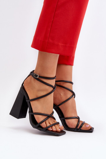 Sandali eleganti neri con tacco alto, "Josette" 2