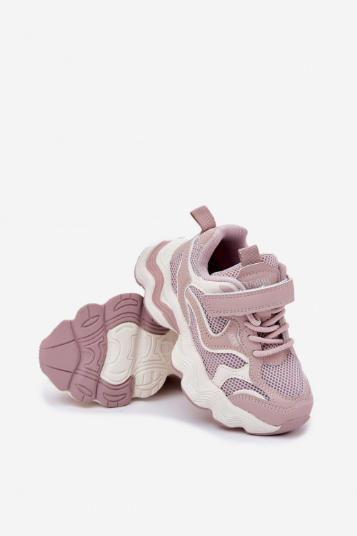 Scarpe modello sneakers Infantile Su una suola spessa colore rosa Lianees