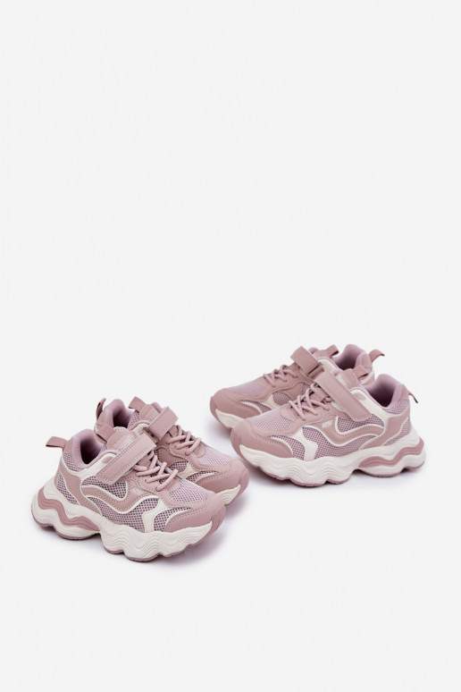 Scarpe modello sneakers Infantile Su una suola spessa colore rosa Lianees