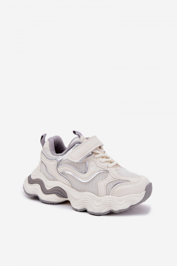 Scarpe sportive da bambino bianche su suola spessa, "Lianees"