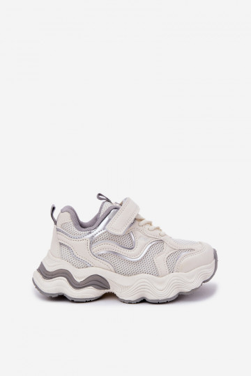 Scarpe sportive da bambino bianche su suola spessa, "Lianees" 2