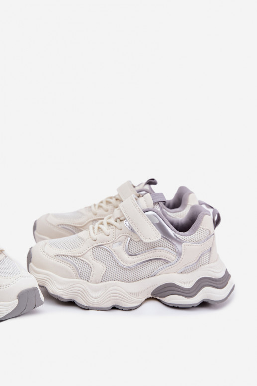 Scarpe modello sneakers Infantile Su una suola spessa Colore bianco Lianees