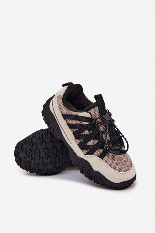 Scarpe modello sneakers Infantile con chiusura a scatto beige Abilitatonelita