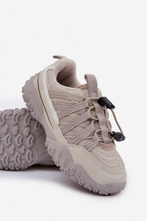 Scarpe modello sneakers Infantile con chiusura a scatto colore avorio Abilitatonelita