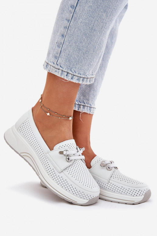 Pelle scarpe Realizzato in pelle naturale con una piattaforma Artiker 56C2101 Colore bianco Pelle scarpe Realizzato in pelle naturale con una piattaforma Artiker 56C2101 Colore bianco