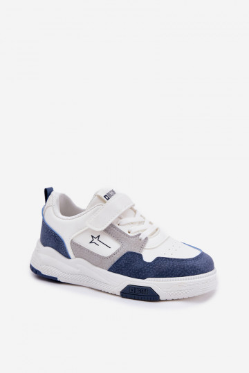 Scarpe sportive da bambino bianche e blu, Big Star RR374053
