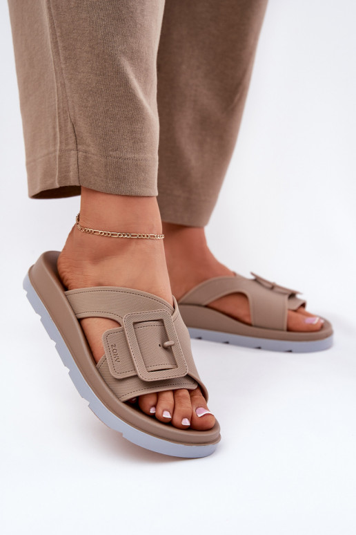 Fragrante Pantofole da donna decorare con fibbie ZAXY RR285076 beige Fragrante Pantofole da donna decorare con fibbie ZAXY RR285076 beige