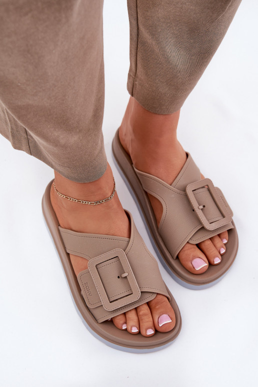 Fragrante Pantofole da donna decorare con fibbie ZAXY RR285076 beige Fragrante Pantofole da donna decorare con fibbie ZAXY RR285076 beige