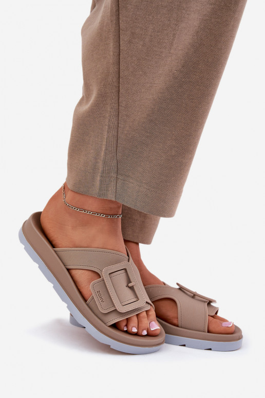 Fragrante Pantofole da donna decorare con fibbie ZAXY RR285076 beige Fragrante Pantofole da donna decorare con fibbie ZAXY RR285076 beige