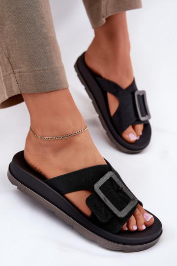 Fragrante Pantofole da donna decorare con fibbie ZAXY RR285078 colore nero