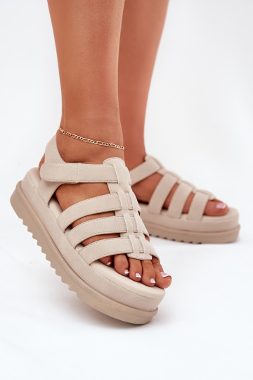 Scarpe da donna color sabbia con zeppa in camoscio sintetico, "Filisenia" 2