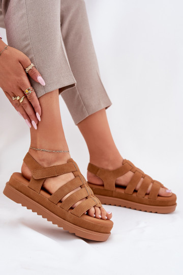 Scarpe da donna color marrone con zeppa in camoscio sintetico, "Filisenia"