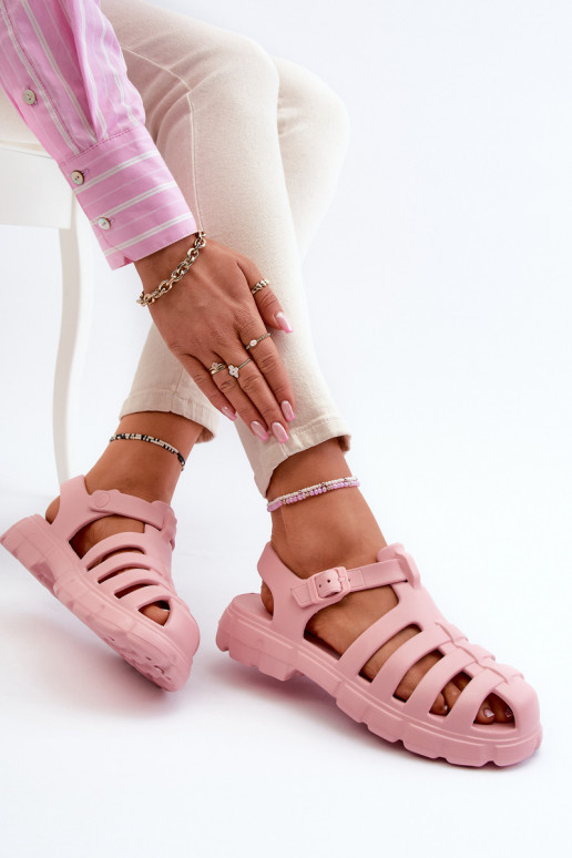 Femminile Pantofole leggere sandali colore rosa Gasaria