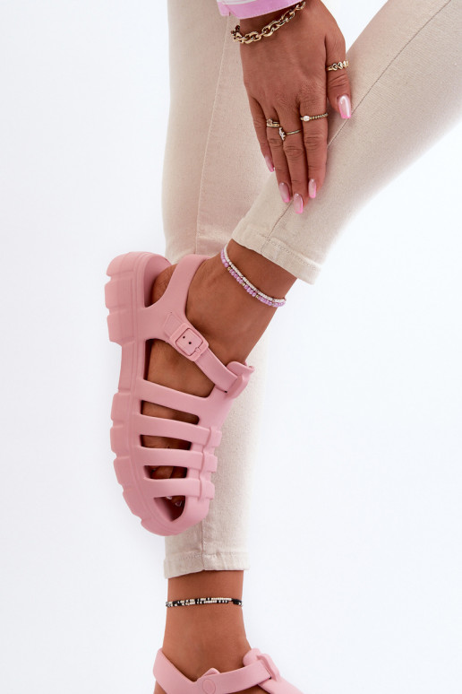 Femminile Pantofole leggere sandali colore rosa Gasaria