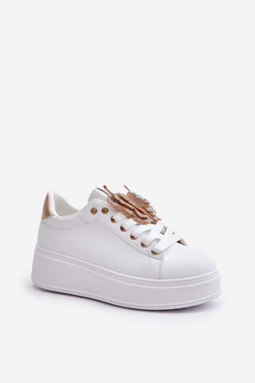 Scarpe modello sneakers Femminile con una piattaforma Z Farfallem Bianco-colore dorato Abilitatoritevia Scarpe modello sneakers Femminile con una piattaforma Z Farfallem Bianco-colore dorato Abilitatoritevia