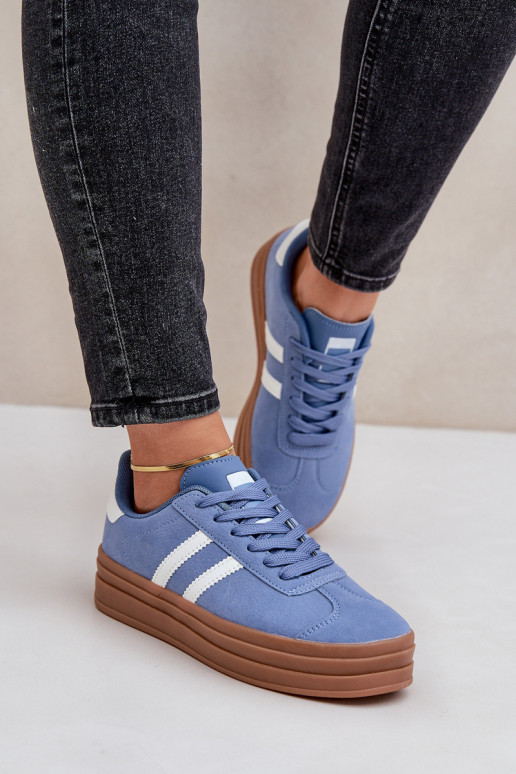 Scarpe modello sneakers Femminile con una piattaforma colore blu Egelia Scarpe modello sneakers Femminile con una piattaforma colore blu Egelia