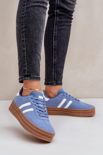 Scarpe modello sneakers Femminile con una piattaforma colore blu Egelia 2