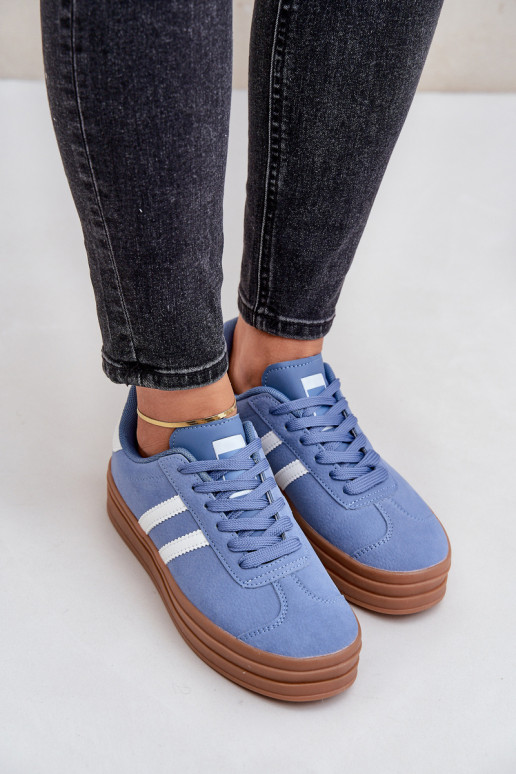 Scarpe modello sneakers Femminile con una piattaforma colore blu Egelia Scarpe modello sneakers Femminile con una piattaforma colore blu Egelia
