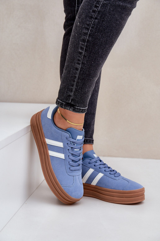 Scarpe modello sneakers Femminile con una piattaforma colore blu Egelia Scarpe modello sneakers Femminile con una piattaforma colore blu Egelia
