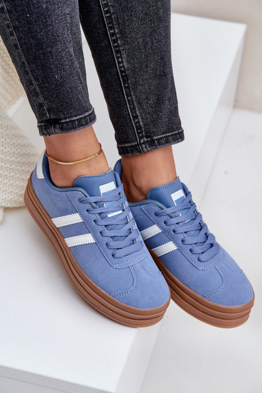 Scarpe modello sneakers Femminile con una piattaforma colore blu Egelia Scarpe modello sneakers Femminile con una piattaforma colore blu Egelia