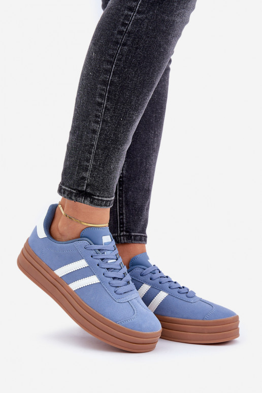 Scarpe modello sneakers Femminile con una piattaforma colore blu Egelia Scarpe modello sneakers Femminile con una piattaforma colore blu Egelia