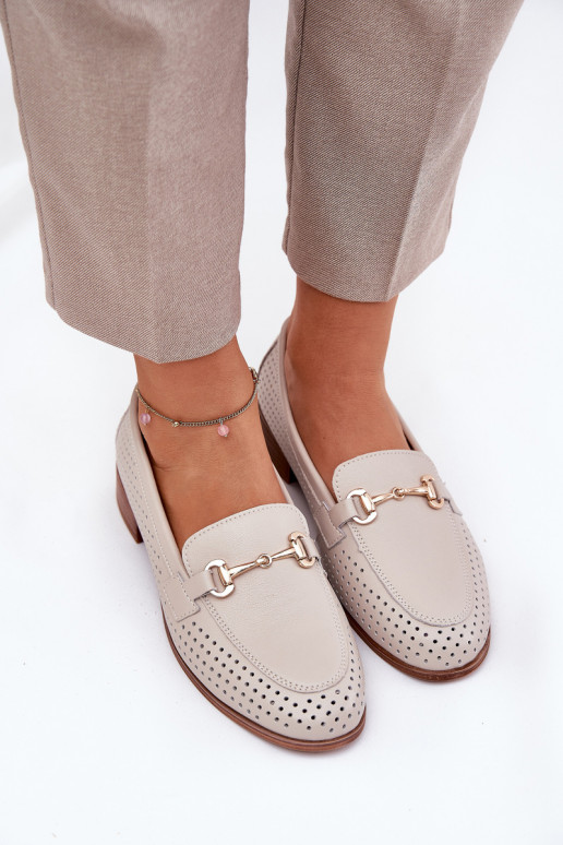 Moteriški smėlio spalvos odiniai...