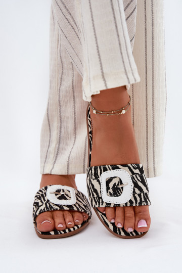 isoscele Pantofole da donna decorare con fibbie Zebra Clariola 2