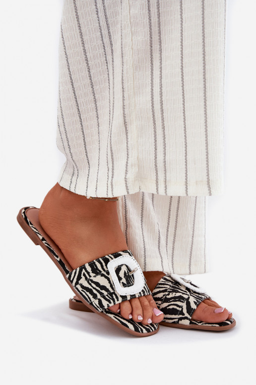 isoscele Pantofole da donna decorare con fibbie Zebra Clariola isoscele Pantofole da donna decorare con fibbie Zebra Clariola