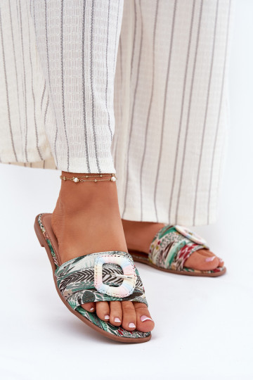 isoscele Pantofole da donna decorare con fibbie Colori differenti Clariola