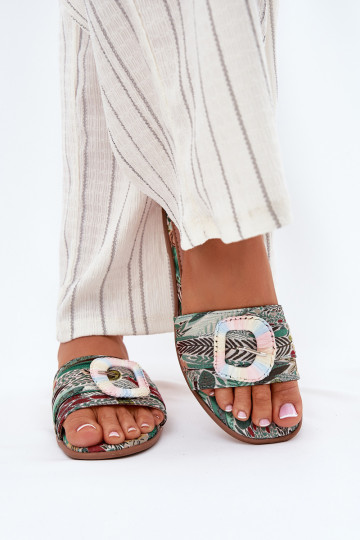 isoscele Pantofole da donna decorare con fibbie Colori differenti Clariola 2