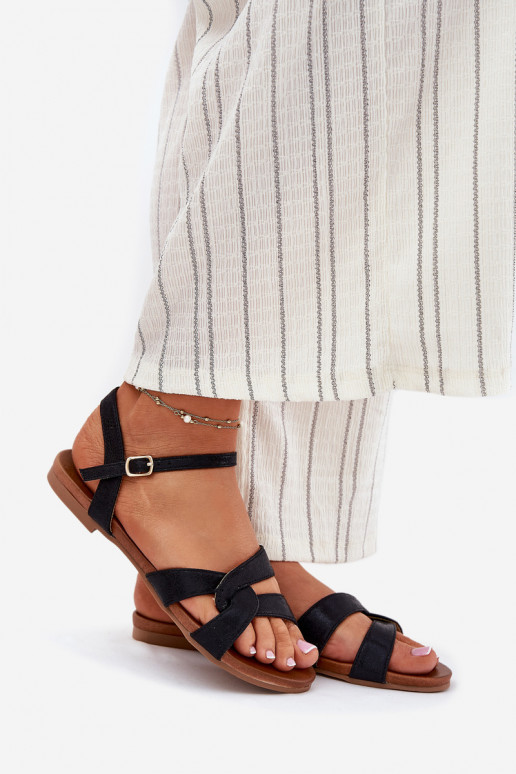 isoscele con lucentezza Sandali da donna S.Barski KV51-022 colore nero