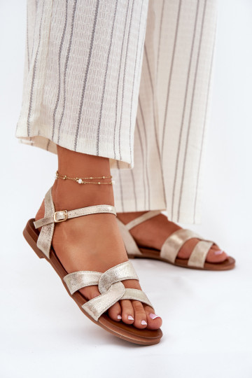 isoscele con lucentezza Sandali da donna S.Barski KV51-022 colore dorato