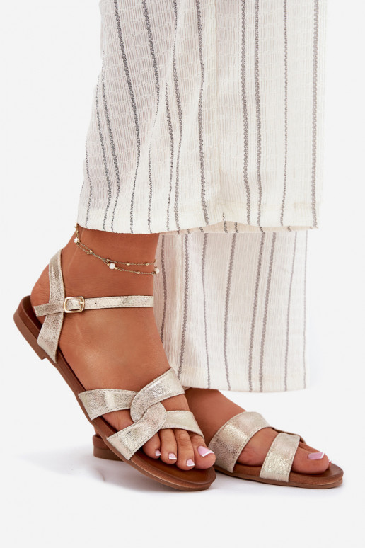 isoscele con lucentezza Sandali da donna S.Barski KV51-022 colore dorato