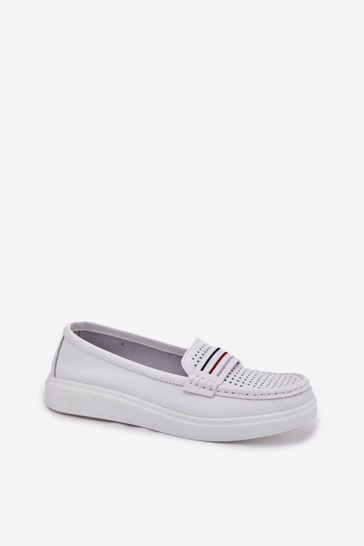 Pelle mocassini da donna Colore bianco Dovema