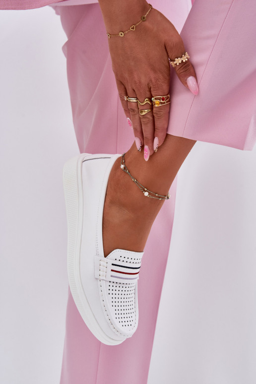 Pelle mocassini da donna Colore bianco Dovema