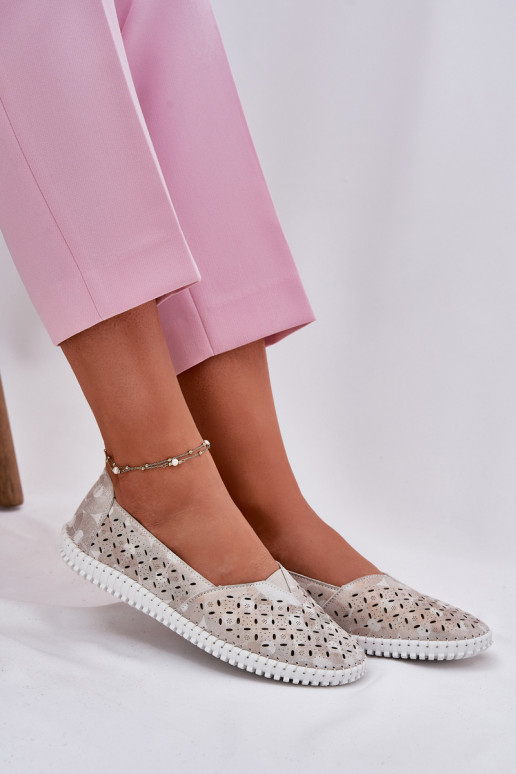 Pelle scamosciata traforata scarpe Femminile oro-colore grigio Chulieta Pelle scamosciata traforata scarpe Femminile oro-colore grigio Chulieta