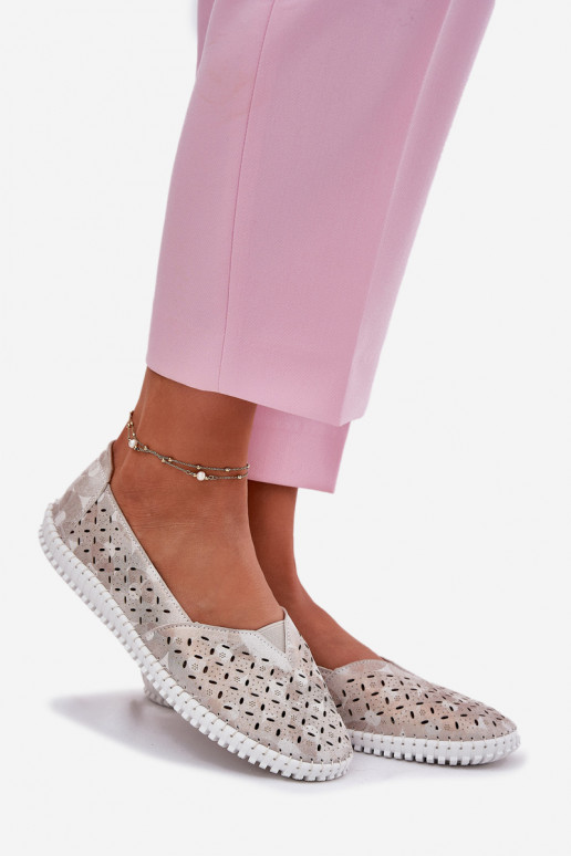 Pelle scamosciata traforata scarpe Femminile oro-colore grigio Chulieta Pelle scamosciata traforata scarpe Femminile oro-colore grigio Chulieta