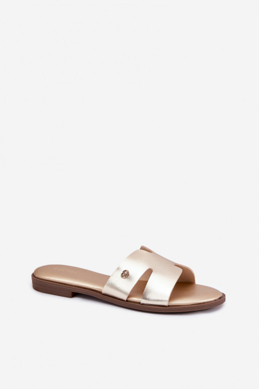 Pantofole Appartamento delle donne in ecopelle colore dorato Firvania