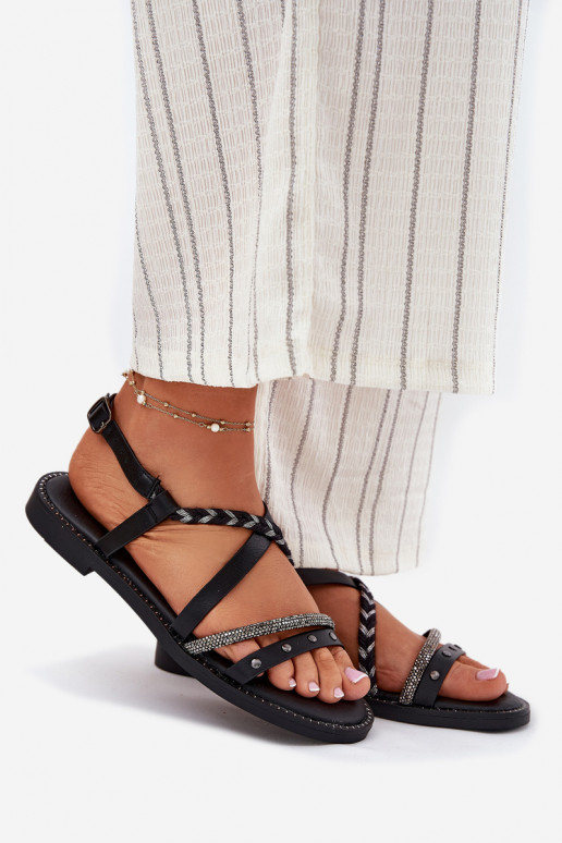 Sandali bassi con cinghie Vinceza 17379 colore nero Sandali bassi con cinghie Vinceza 17379 colore nero